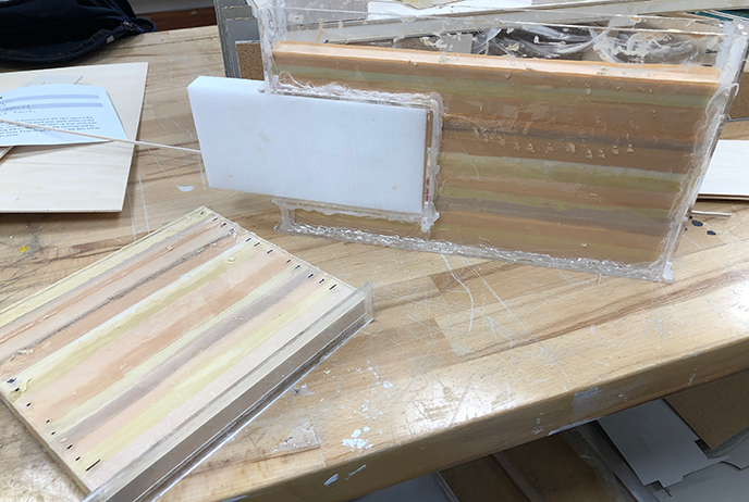 Layered plaster mould