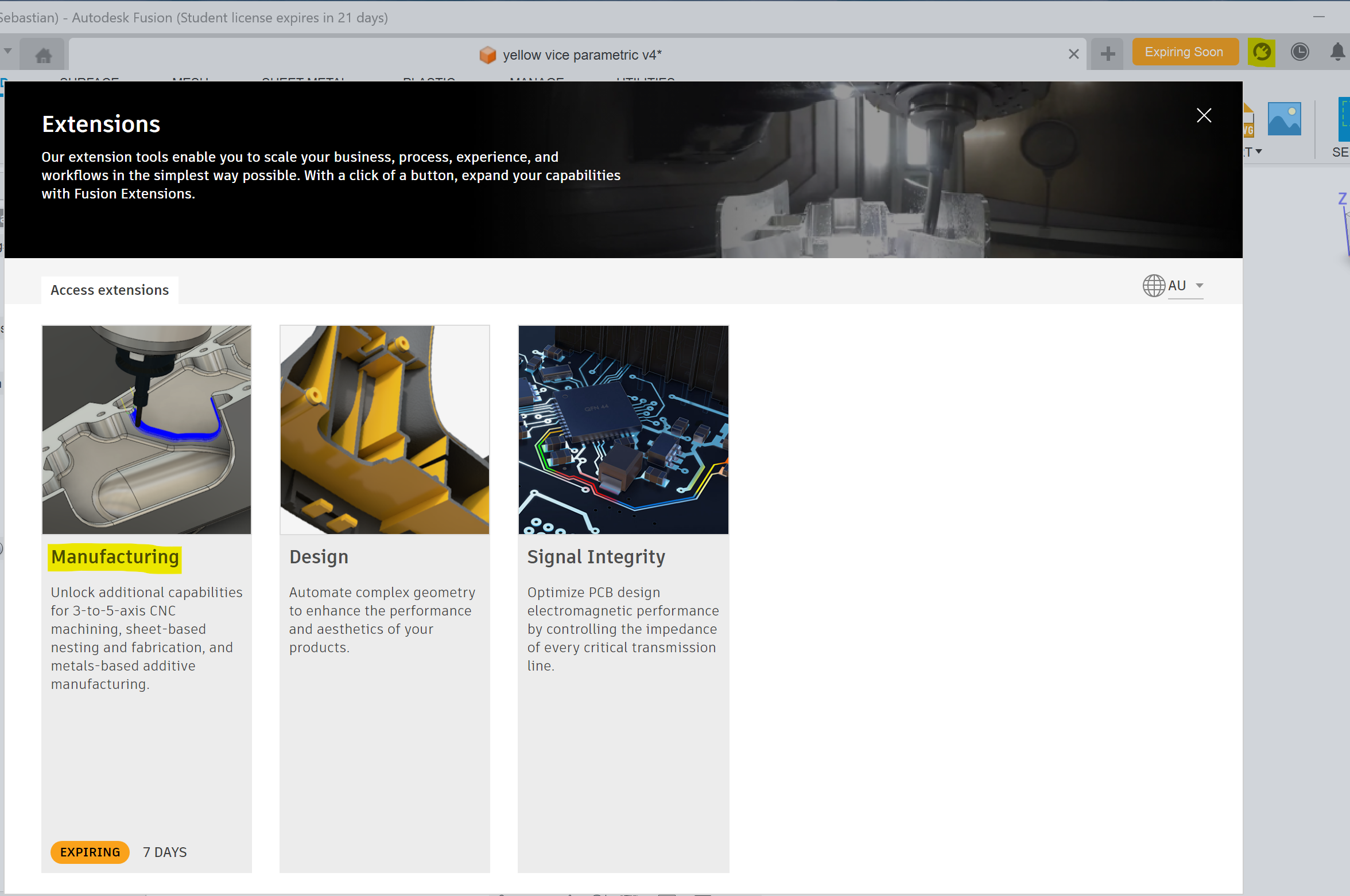 Manfufacutring extension